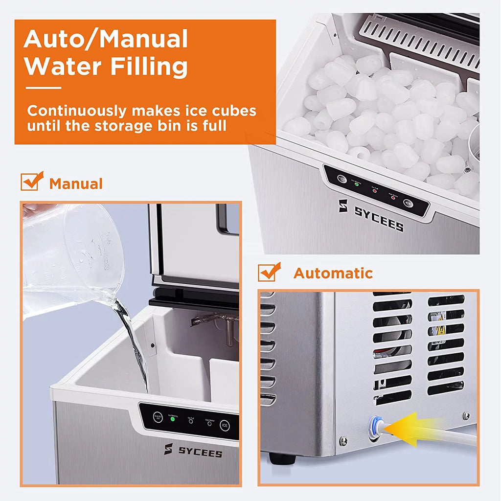 2-in-1 Countertop Ice Maker and Shaver Machine with Ice Scoop and Basket P2400