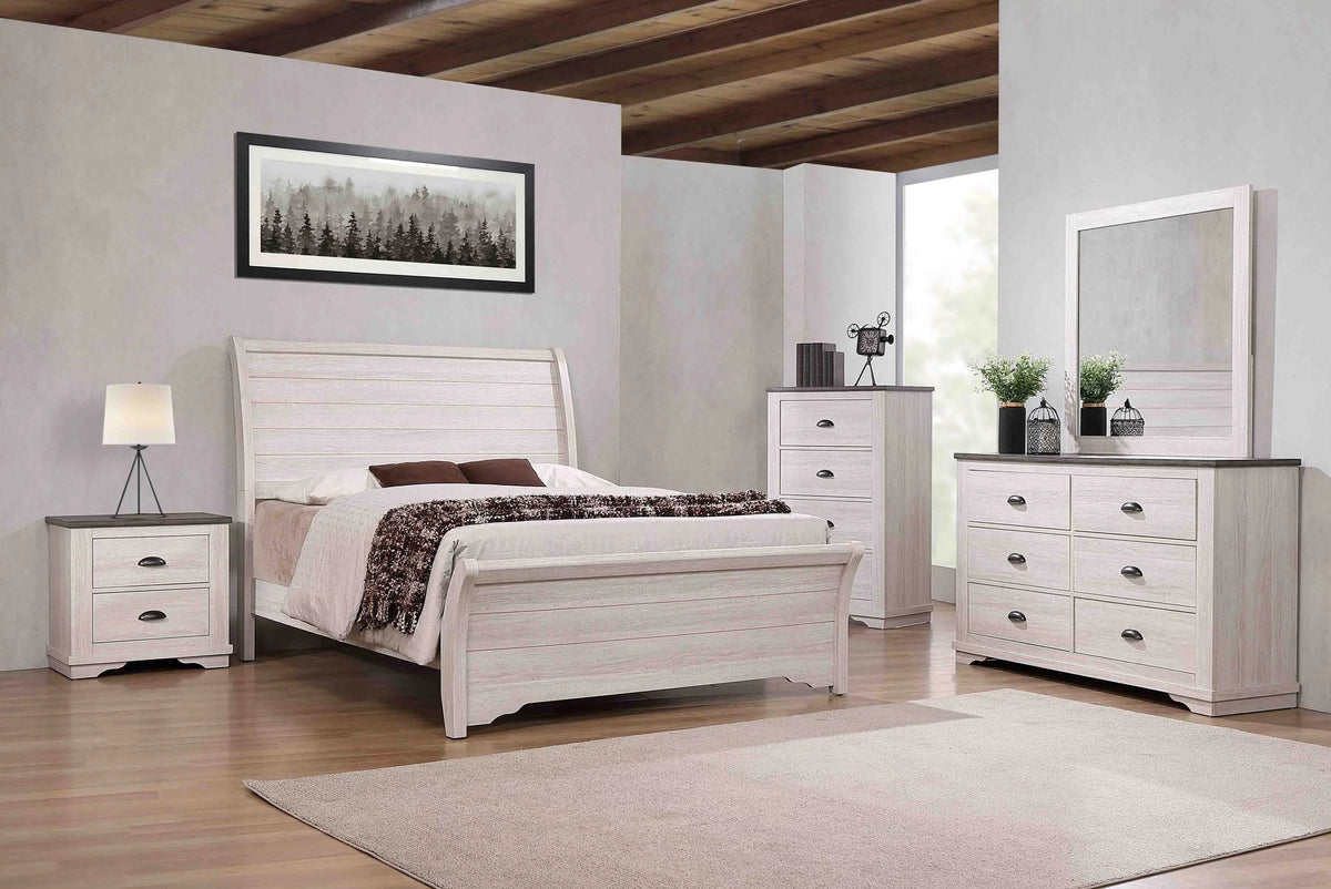 King Size Panel Bed Chalk Gray J699