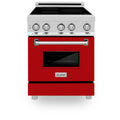 24 Inch 2.8 cu. ft. Induction Range with 3 Element Stove and Electric Oven in Red Matte E543752