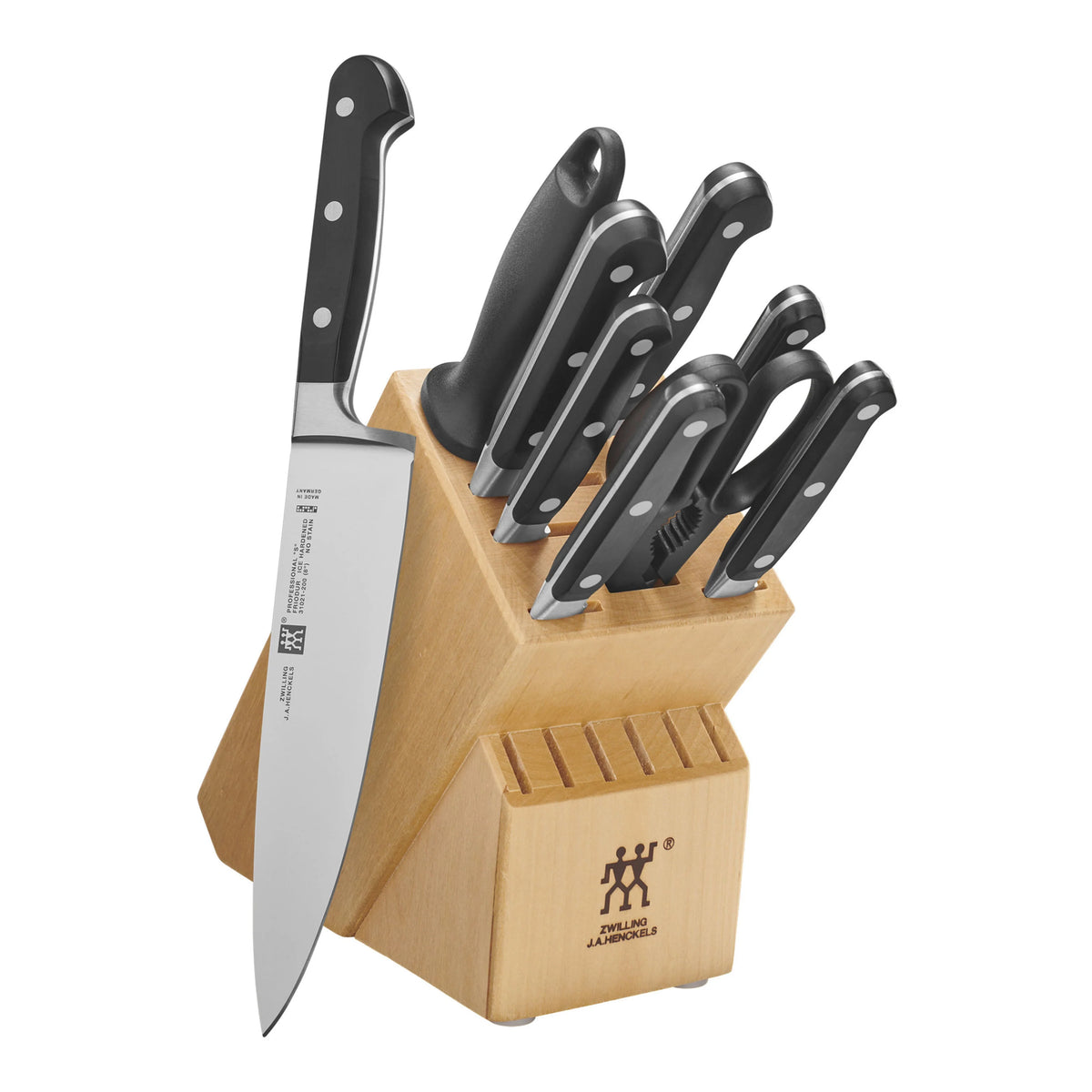 10 Pc Knife Set with Rubberwood Block D28429