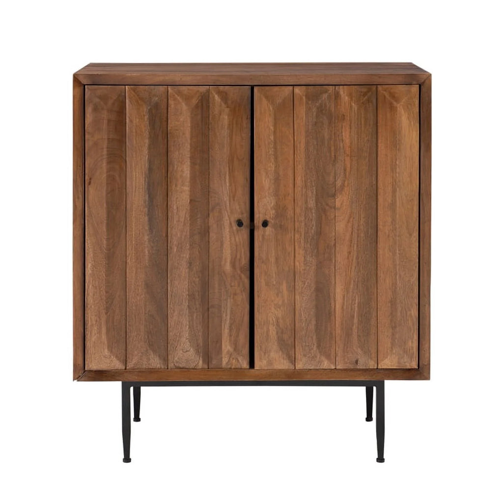 Brown Wood Cabinet with 2 Shelves Z2333