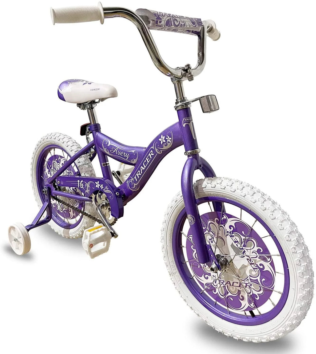16 BMX Bicycle Coaster Brake One Piece Crank Chrome Rims Black Tire Kid's Bike White T973345