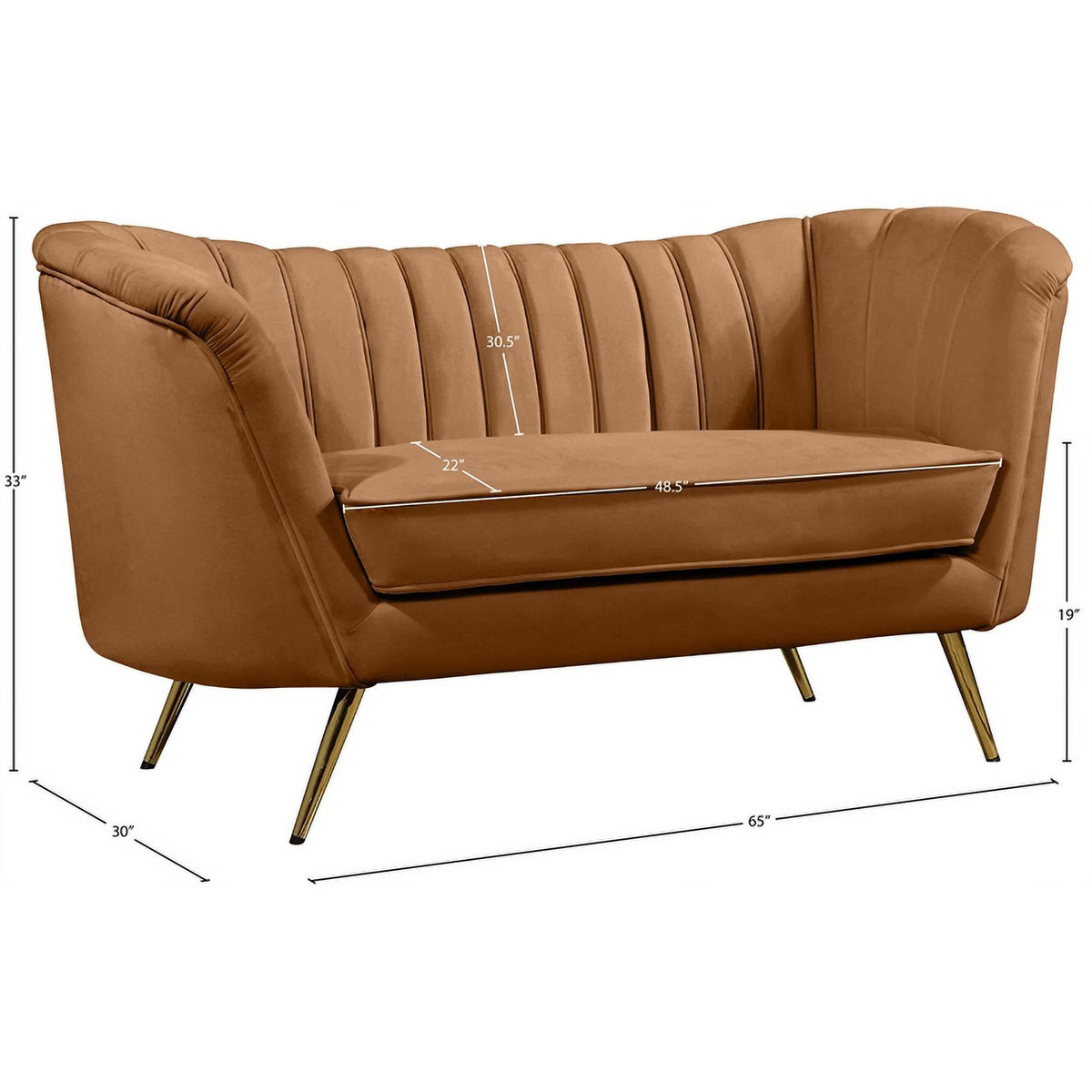Saddle Velvet Loveseat D32417