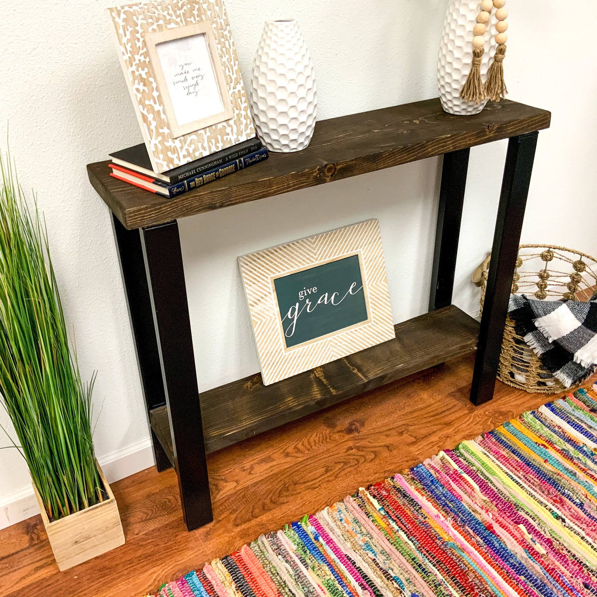 Dark Walnut Solid Wood Console Table Z34930
