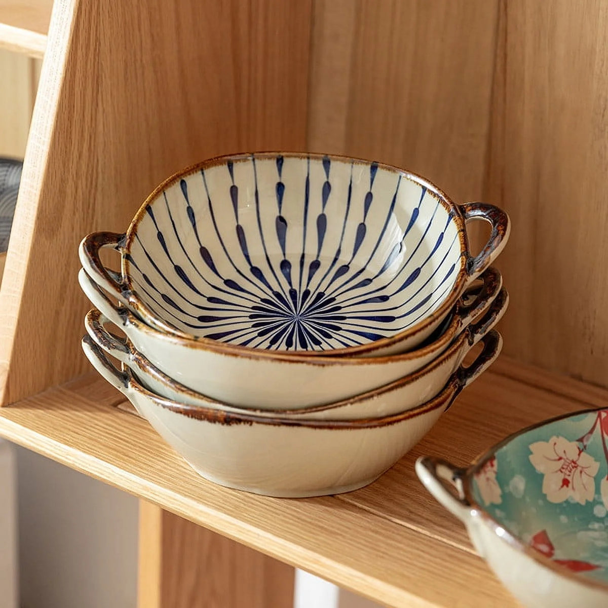 7.5 Inch 24 Oz Ceramic Serving Bowls Set N786