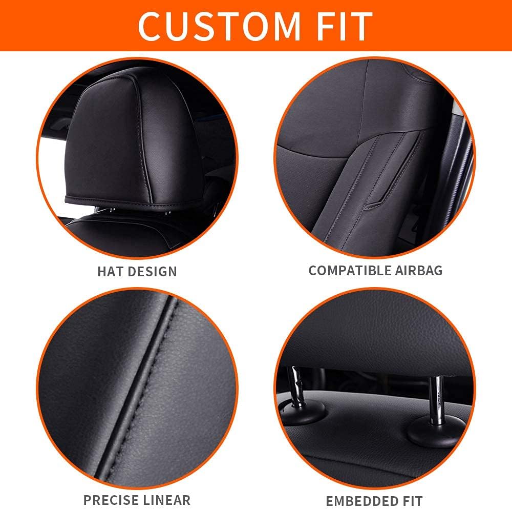 Faux Leather Car Seat Covers Full Set Black Z295
