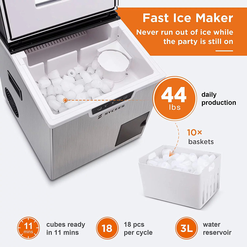 2-in-1 Countertop Ice Maker and Shaver Machine with Ice Scoop and Basket P2400