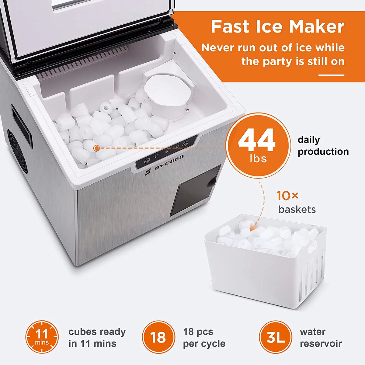 2-in-1 Countertop Ice Maker and Shaver Machine with Ice Scoop and Basket P2400