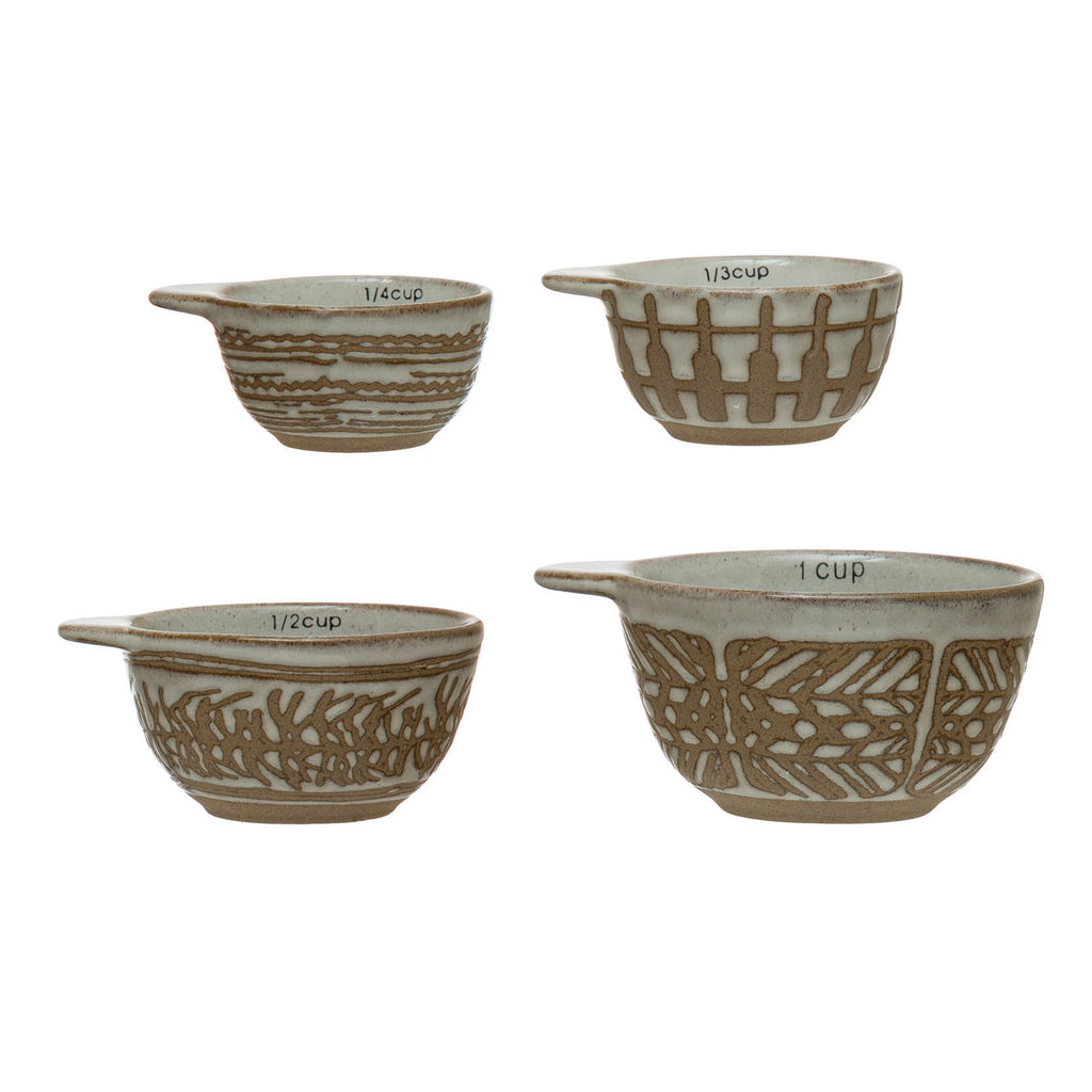 White Stoneware Measuring Cups, Set of 4 L63732