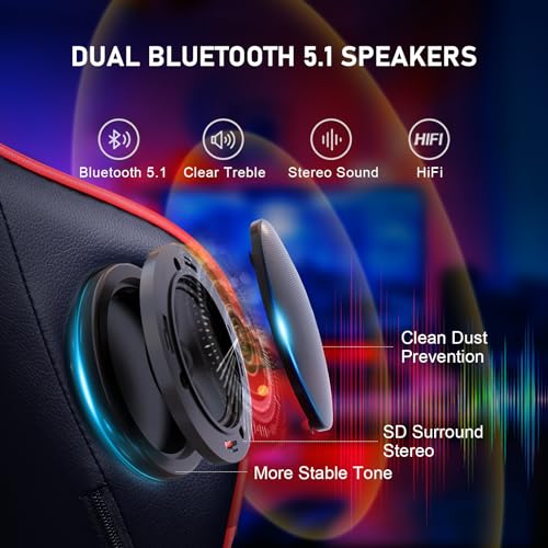 Gaming Chair with Footrest Speakers Bluetooth Ergonomic E69251