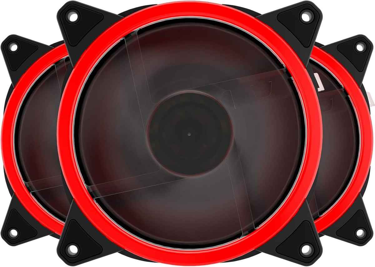 Red 120mm LED Silent Computer Case Fan 3 Pack Y736