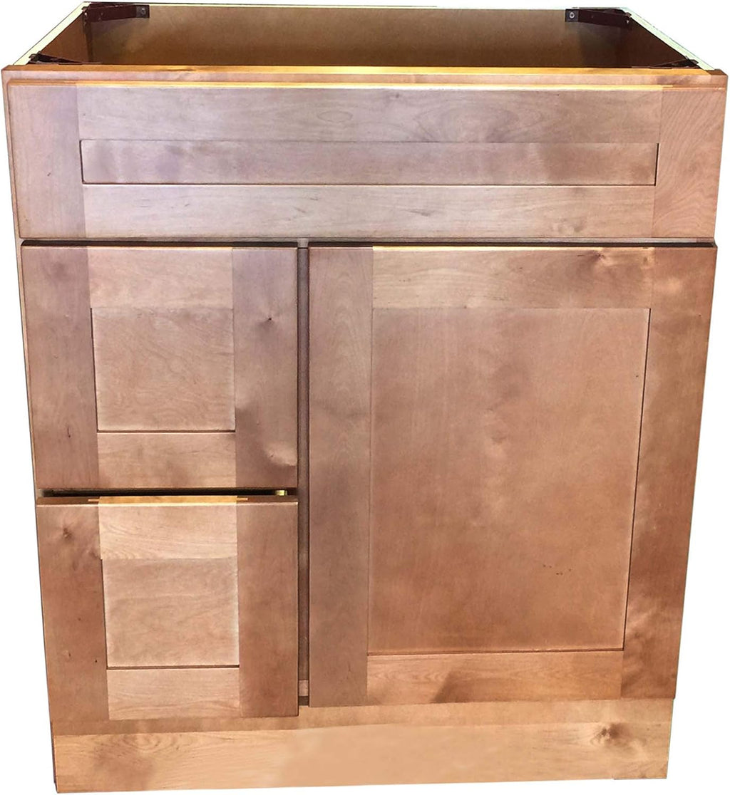 Maple Shaker Single-Sink Bathroom Vanity Base Cabinet 30 Wide x 21 Deep Y24649