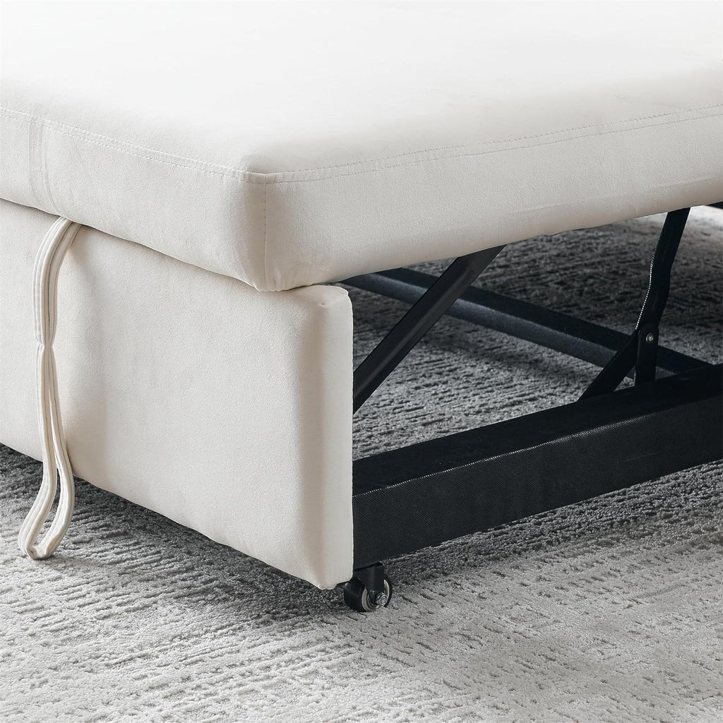 Velvet Convertible Sleeper Sofa with Pull Out Bed U378543