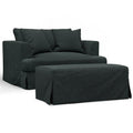 Dark Gray Slipcovered Chair & A Half Sofa with Ottoman K328