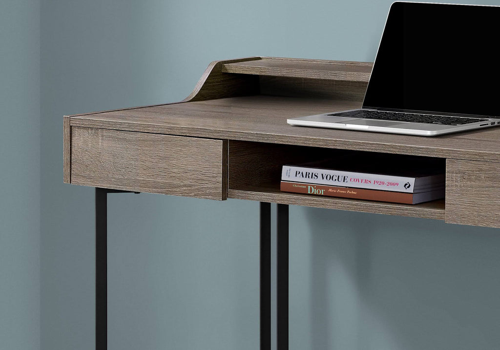 Dark Taupe Black Metal Computer Desk T819