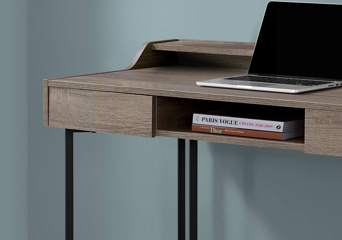 Dark Taupe Black Metal Computer Desk T819