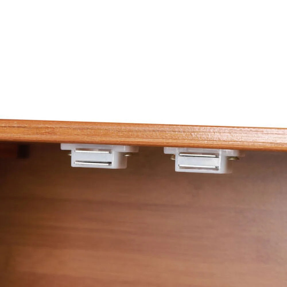Wooden Storage Pantry Cupboard with 3 Drawers and 2 Acrylic Doors Brown B695784