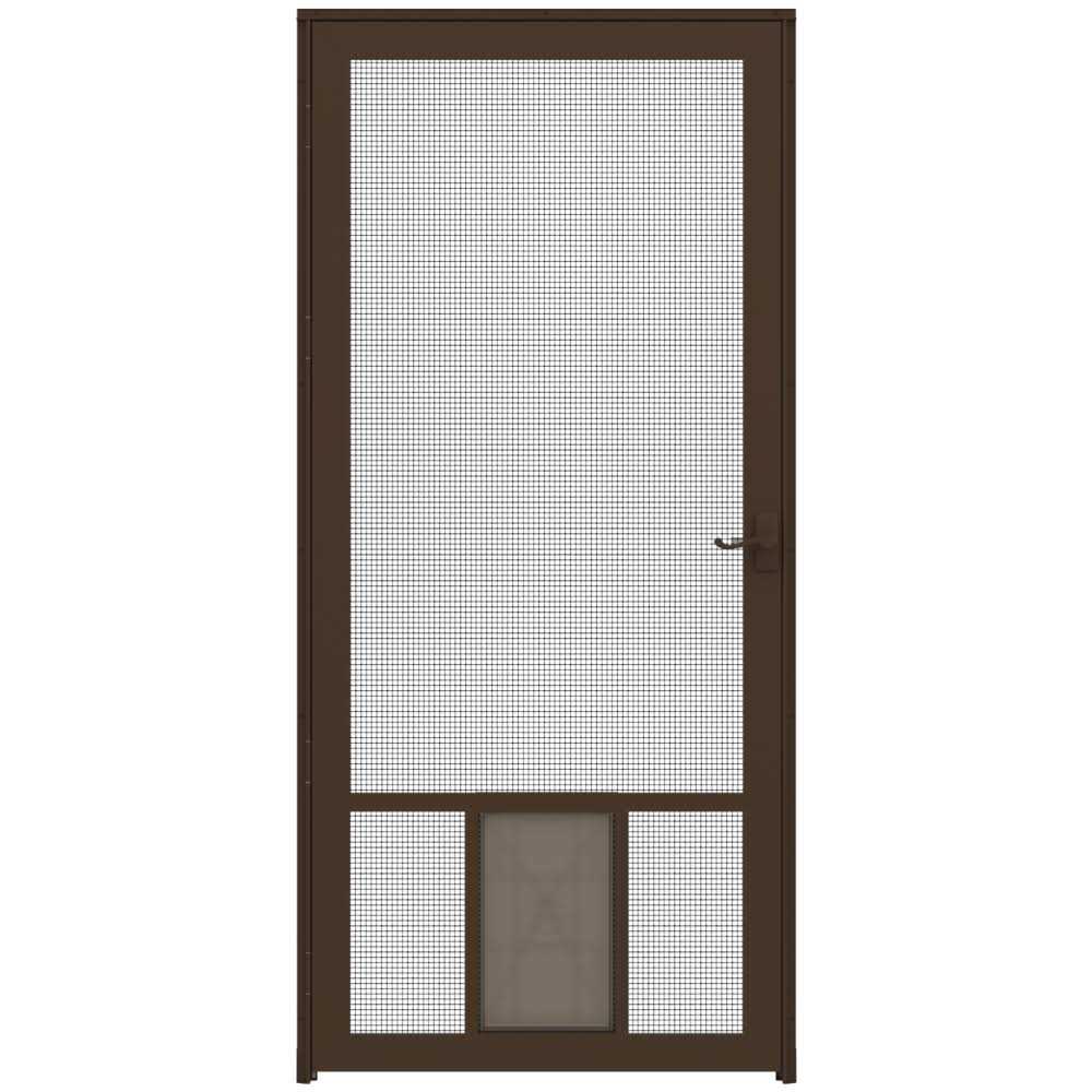 Brown Aluminum Hinged Screen Door G5659