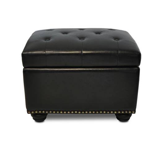 Black Storage Ottoman E536817