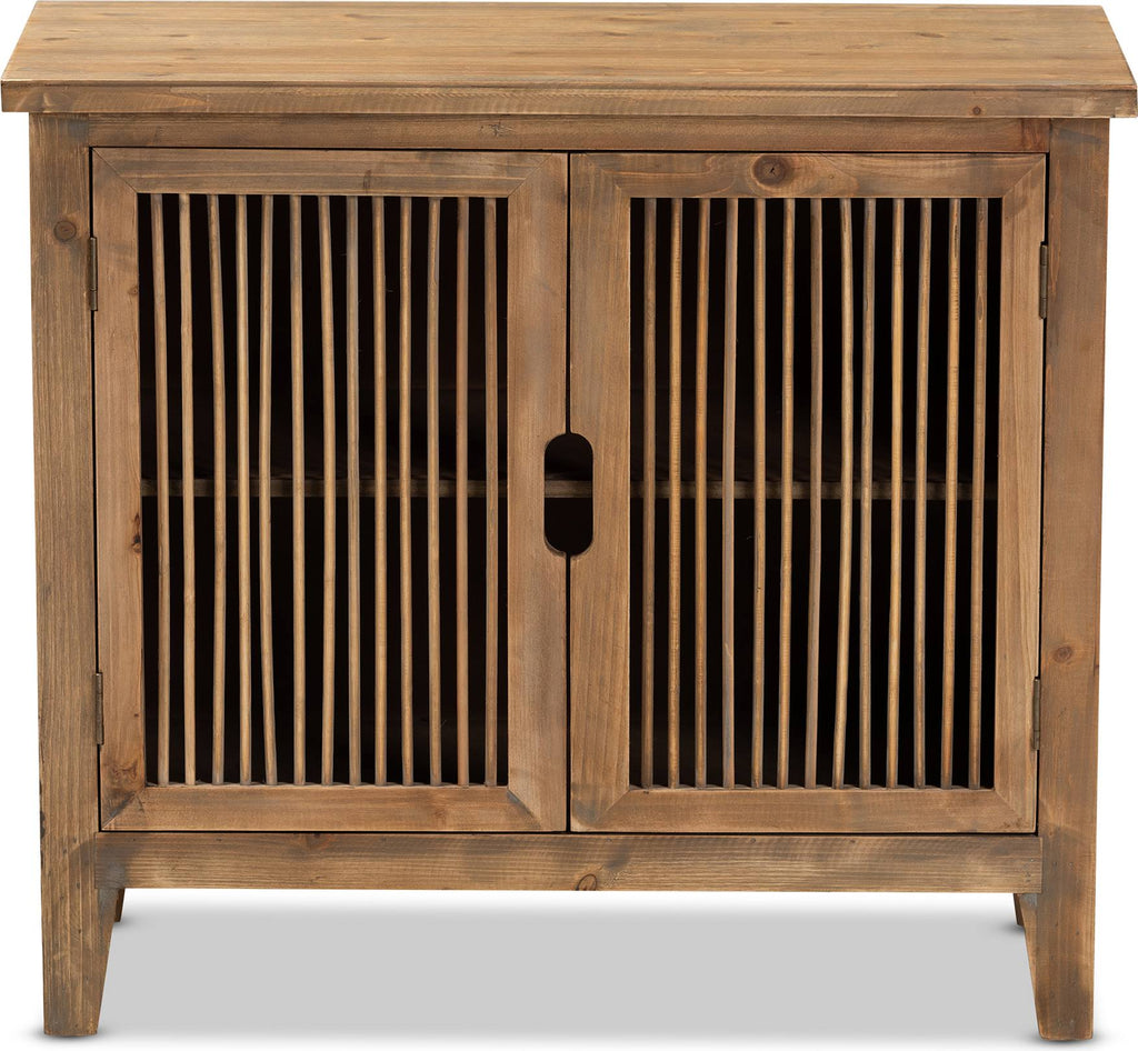 2-Door Wood Accent Storage Cabinet Medium Oak I763
