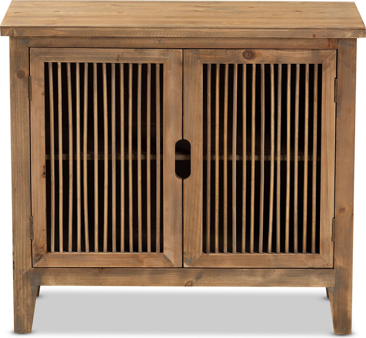 2-Door Wood Accent Storage Cabinet Medium Oak I763
