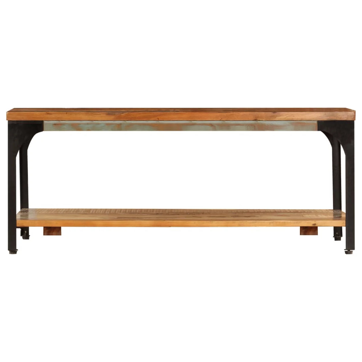 Coffee Table with Storage Shelf Reclaimed Wood Steel Frame S64681