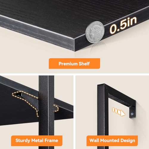 6 Tier Black Ladder Bookshelf Y670671