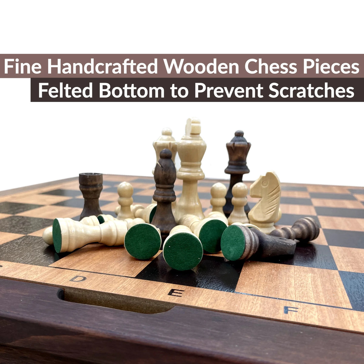Wooden Chess Checkers and Backgammon 3 in 1 Combo Game Table Set C95224