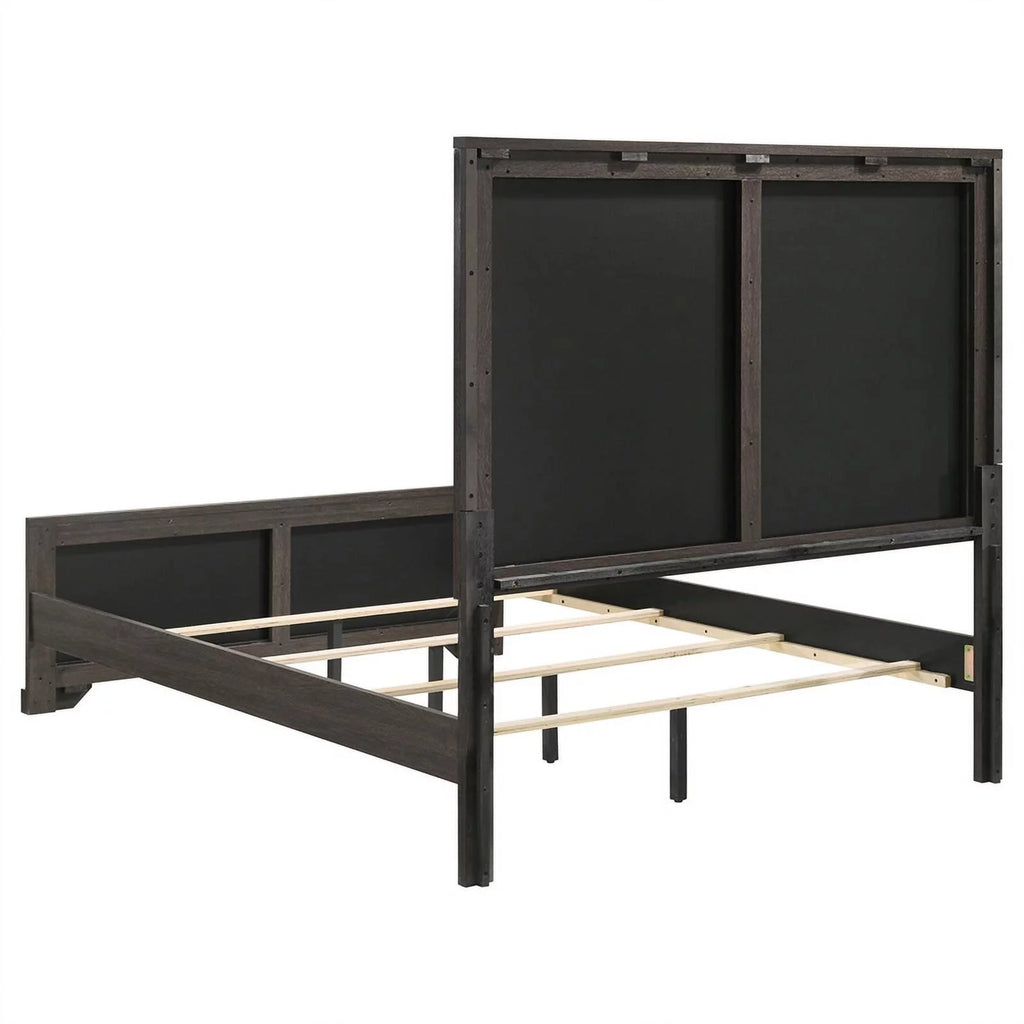 Queen Bed in Brown and Light Taupe K544333