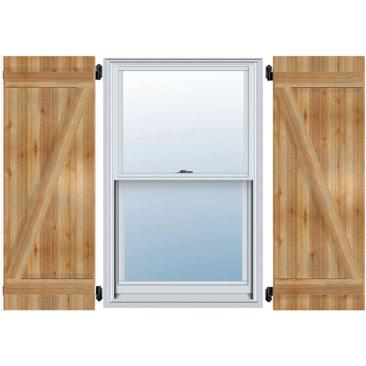 Rough Sawn Western Red Cedar Board-n-Batten Shutters with Z-Bar G727281
