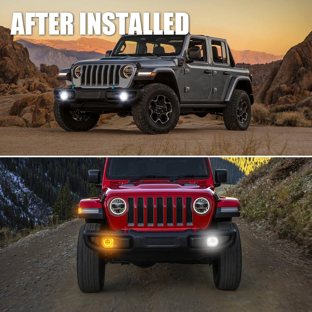 4 inch Round LED Fog Lights for Jeep Wrangler JL JLU 2018-2021 M783525