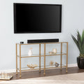 Gold Metal and Glass Console Table Y228