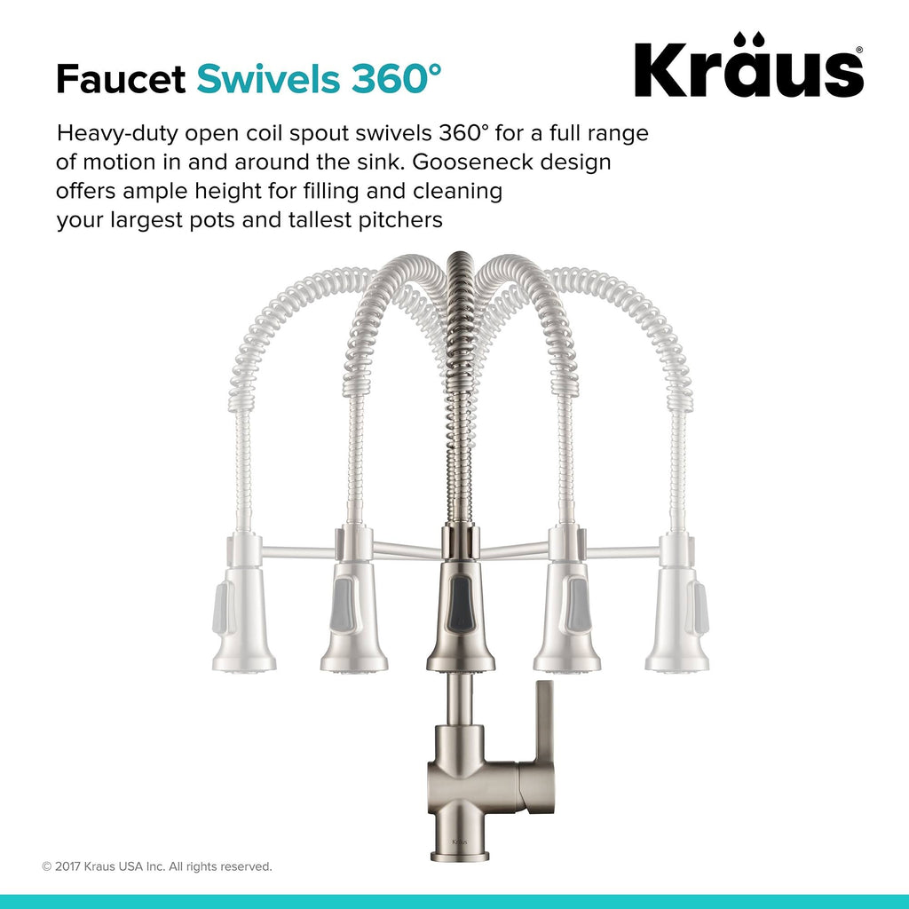 Brushed Gold Commercial Style Kitchen Faucet and Water Filter Faucet Combo S8309