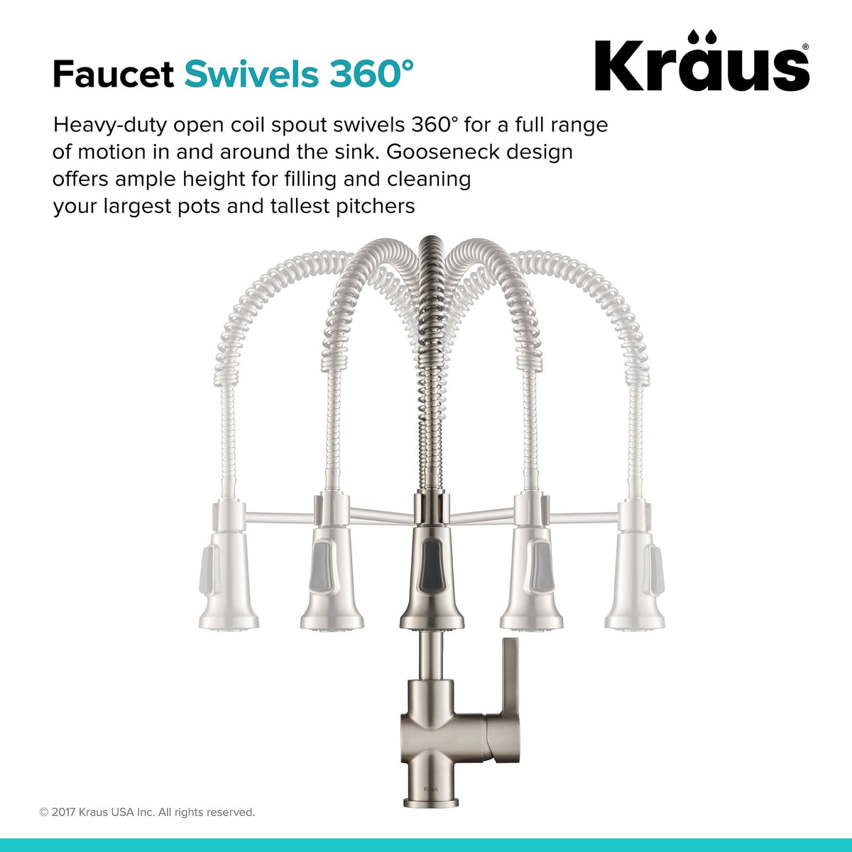Brushed Gold Commercial Style Kitchen Faucet and Water Filter Faucet Combo S8309