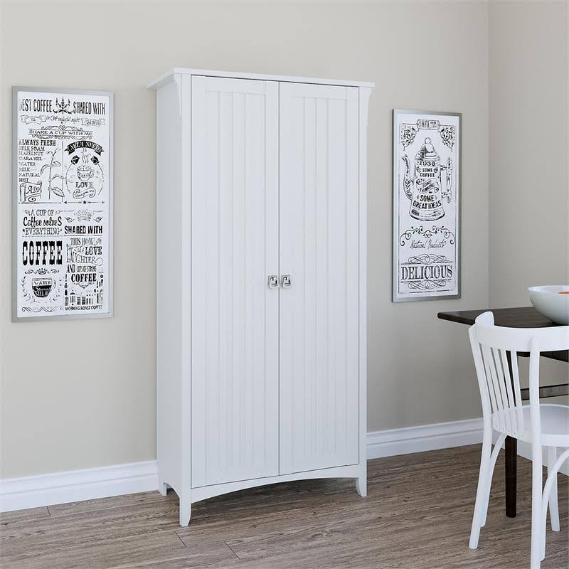 White Kitchen Pantry Cabinet with Doors K6300
