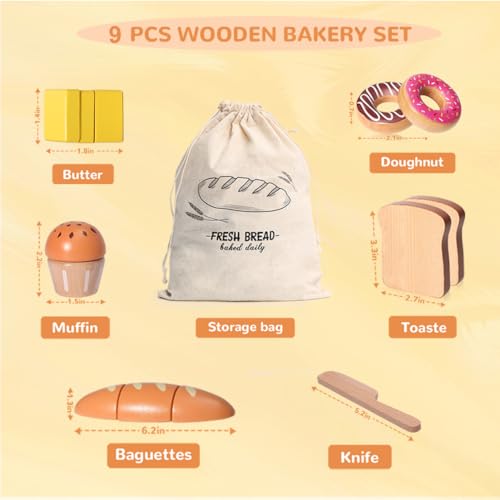 Wooden Bakery Playset with Storage Bag P13423