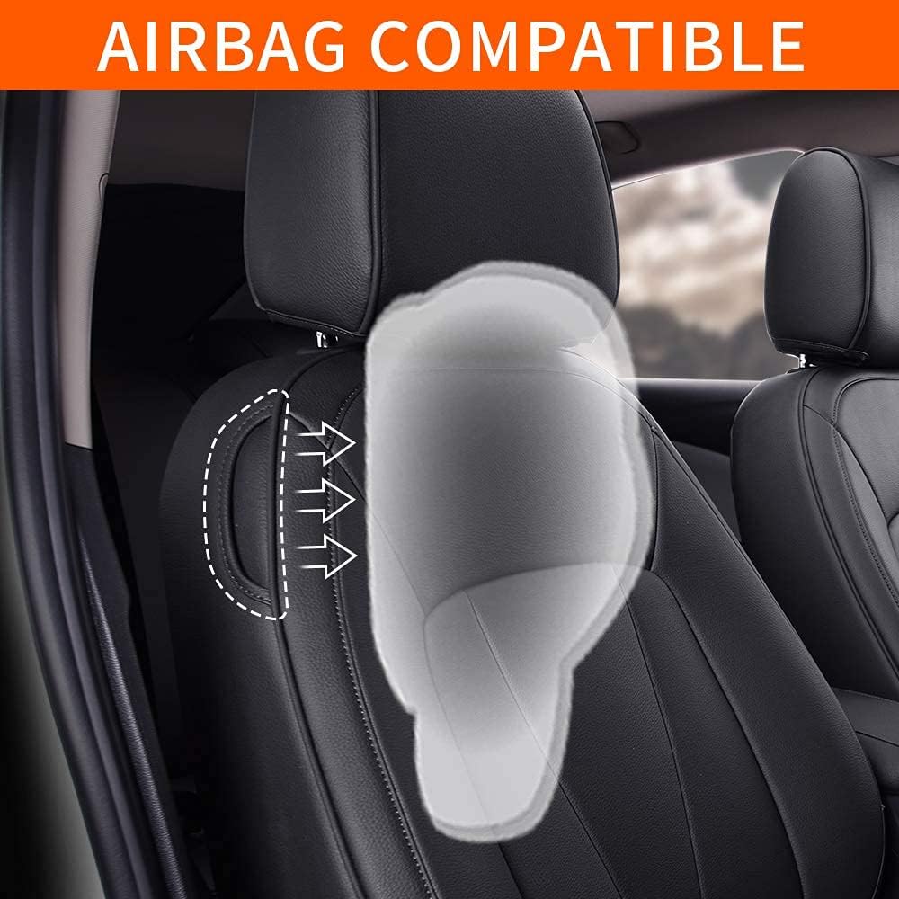 Faux Leather Car Seat Covers Full Set Black Z295