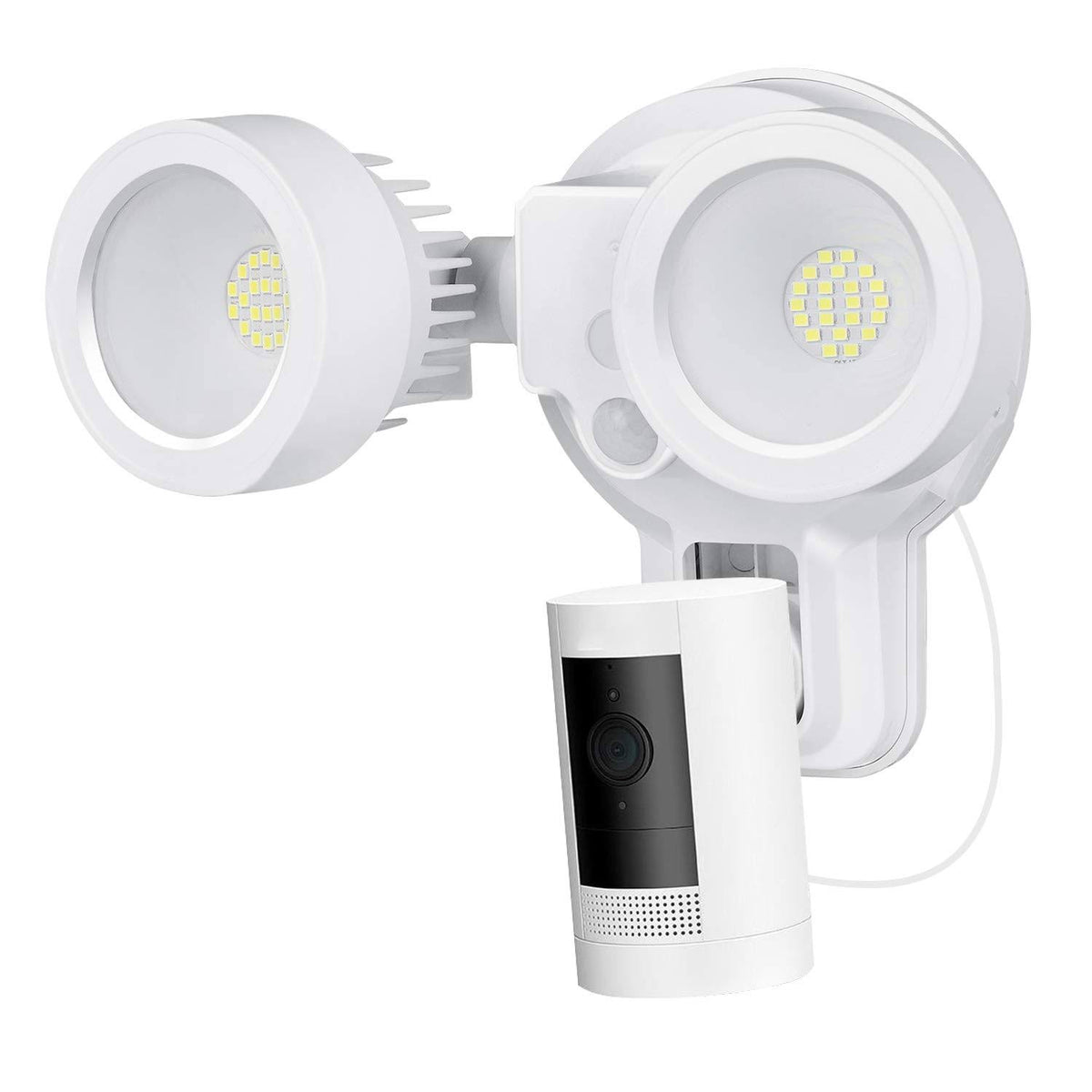 3-in-1 Floodlight, Charger and Mount for Ring Stick Up Cam and Spotlight Cam Battery (White) H72833