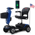 Blue 4 Wheels Folding Mobility Scooter with USB Charging Port B78334