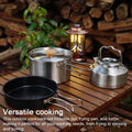 Stainless Steel Camping Cookware Set with Pot Frying Pan Kettle X565979