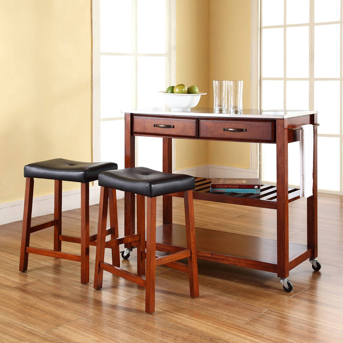 Stainless Steel Top Cherry Kitchen Cart L352645