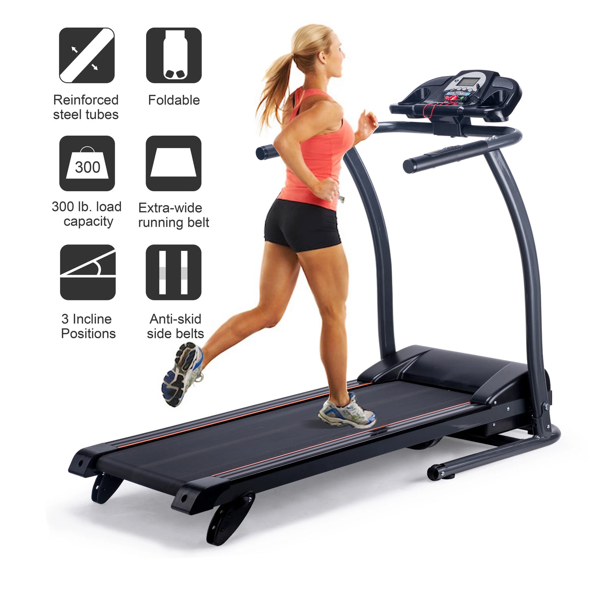Foldable Incline Motorized Treadmill X593179