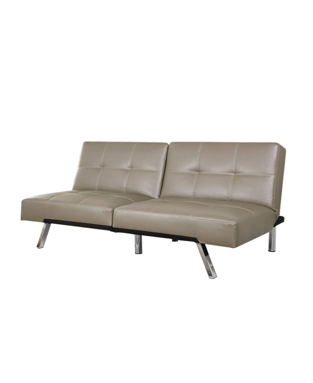 Gray Leather Convertible Sofa Y3703