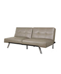 Gray Leather Convertible Sofa Y3703