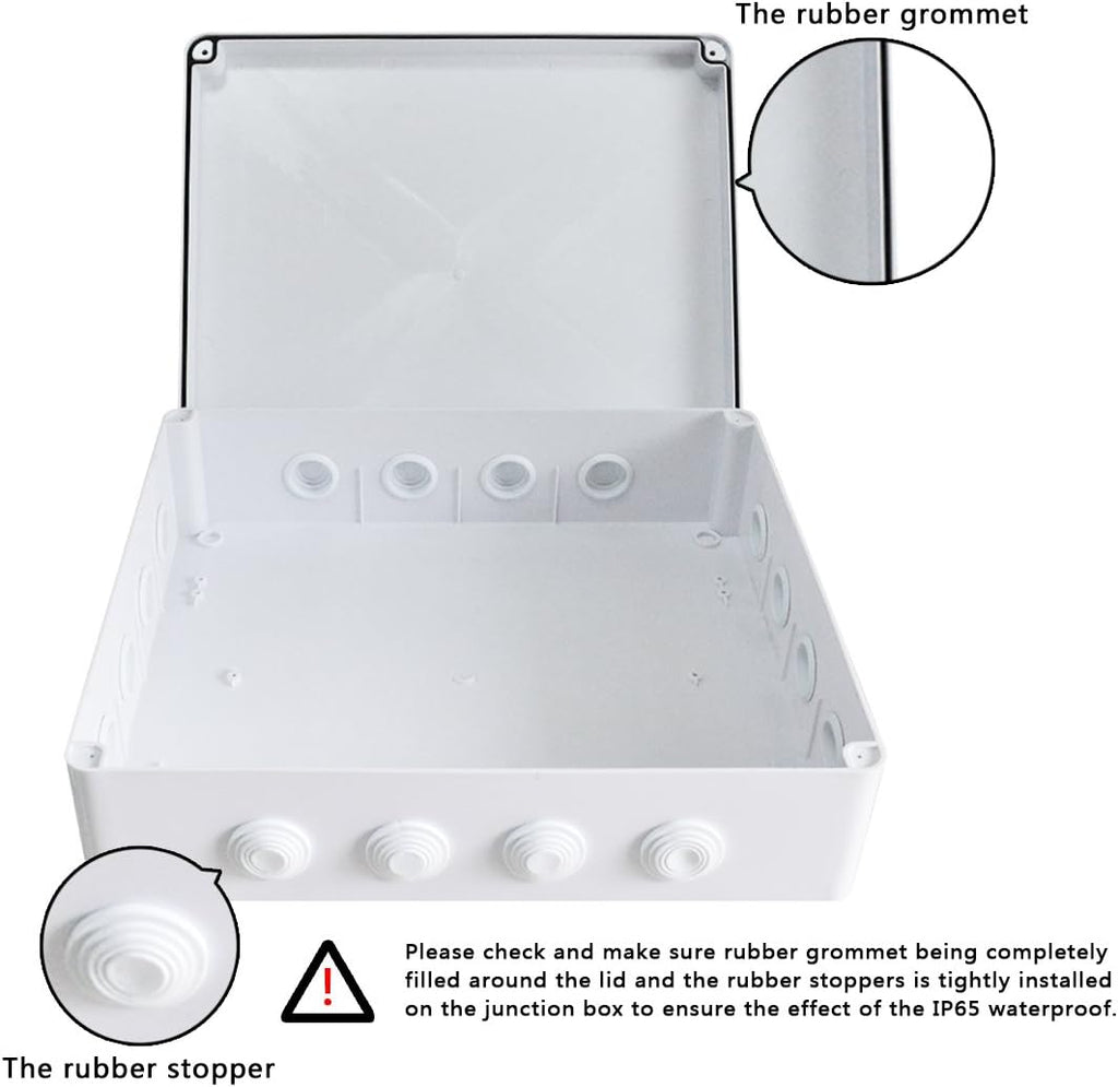 White IP65 Junction Box Project Enclosure 15.7 x 13.8 x 4.7 inch Pack of 2 N886777