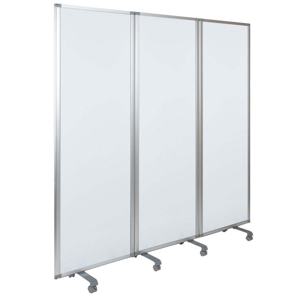 Mobile Magnetic Whiteboard Partition with Lockable Casters R491