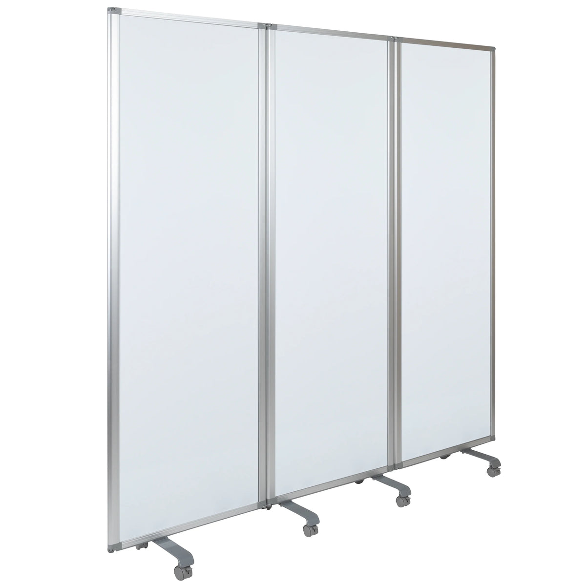 Mobile Magnetic Whiteboard Partition with Lockable Casters R491
