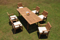 Grade-A Teak 7 Pc 6 Seater Double Extension Dining Set N31663