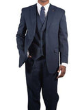 Navy Blue 40 Long Vested Suit O134