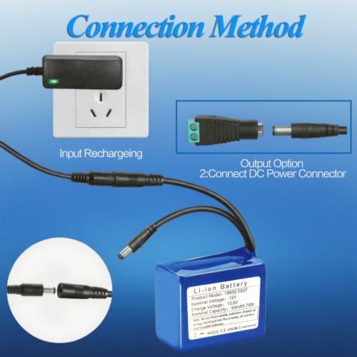 12V 6000mAh Rechargeable Lithium-Ion Battery Pack with Charger J49540